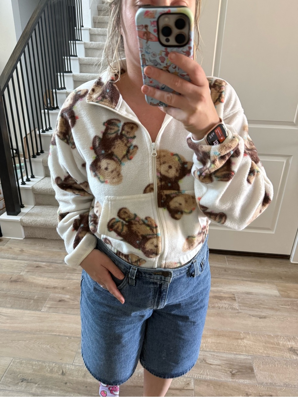 Grayson Threads Teddy Bear Fleece Jacket - Cream & Brown